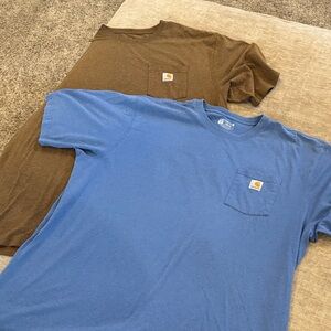 Carhartt Men's Short Sleeve Tees in Blue and Brown